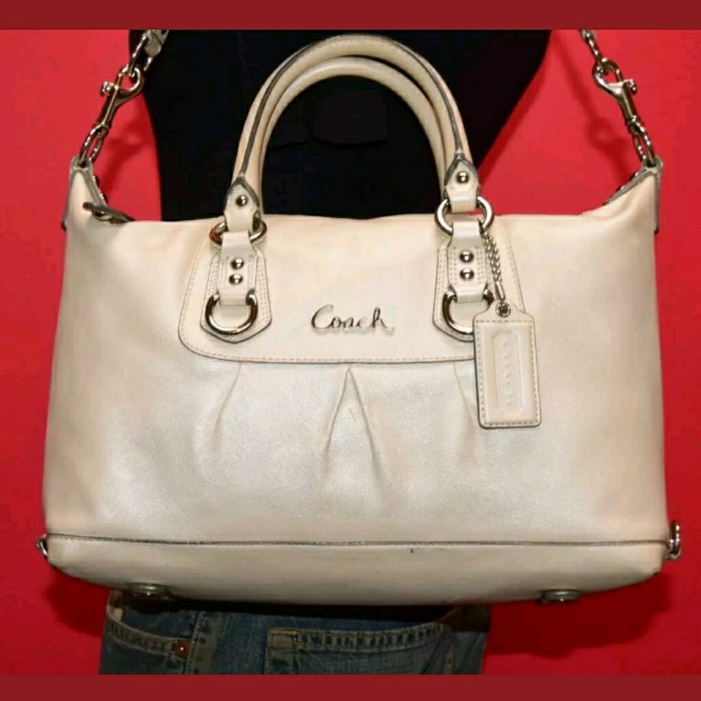 Coach Ivory Leather Ashley Shoulder Bag F15445